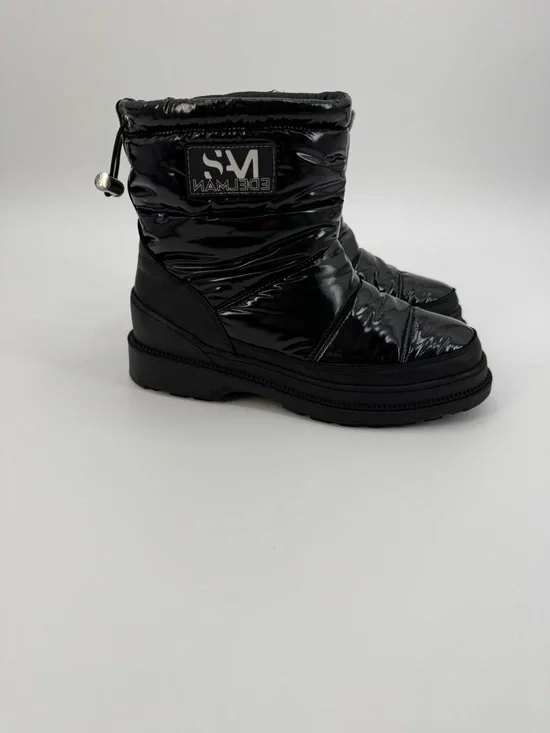 SAM EDELMAN Carlton Leather Trimmed Puffer Snow Boots Glossy Black Size 8.5 - Picture 7 of 16